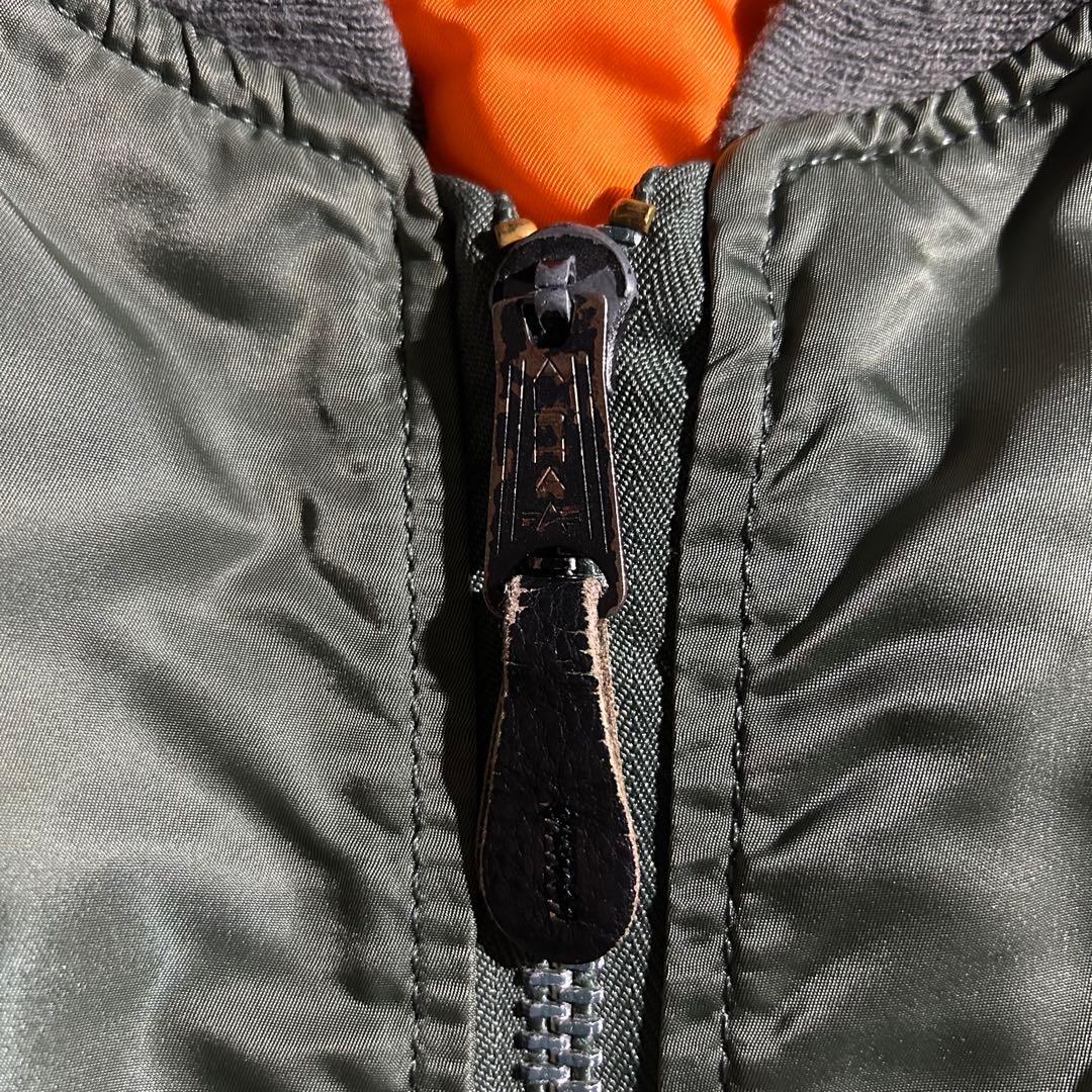 80s ALPHA USA製 民間品 3本線 MA-1 USAF 民生