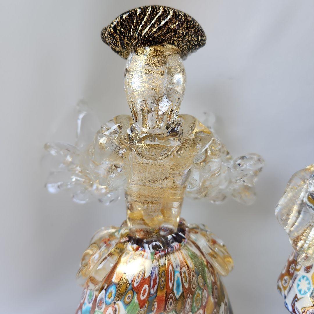 ナ*カ様 ベネチアンガラス ミルフィオリ バラリン工房 金彩 ペアドール mur