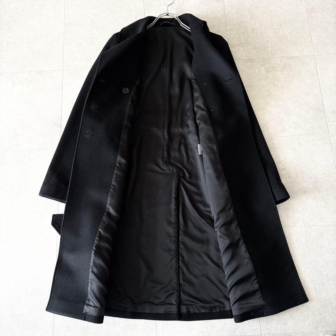 美品✨セオリー ベルテッドウールロングコート 2 ブラック アンゴラ Aライン