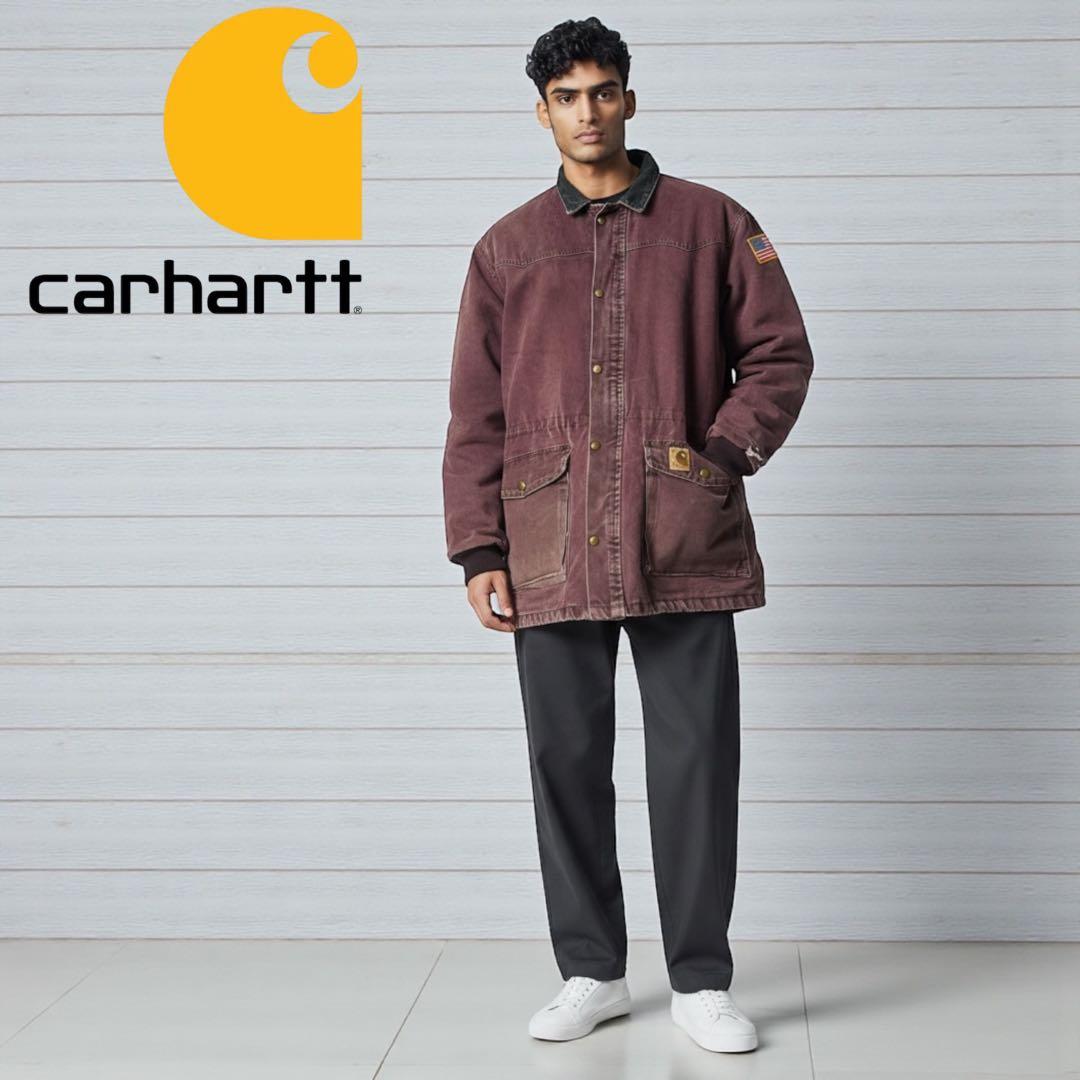 カーハート　carhartt ダックワーク　ジャケット　襟コーデュロイ
