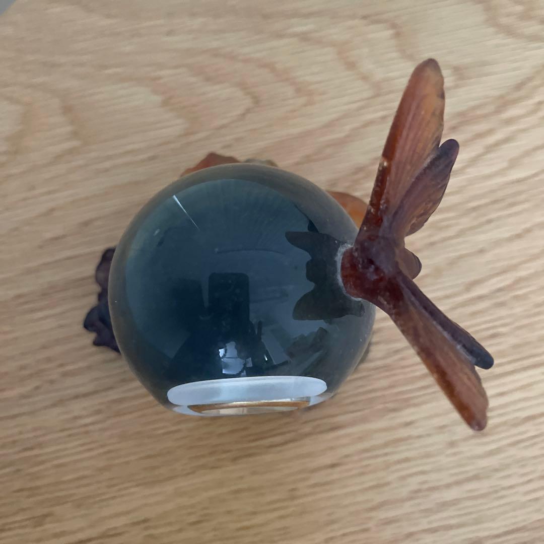 Doum ドーム　クリスタル　ガラス　蝶の装飾付き置時計 卵型