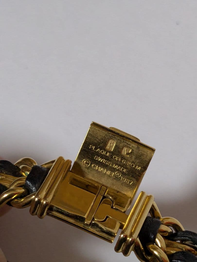 美品　CHANEL　プルミエールＬ ゴールド×ブラック レディース　腕時計