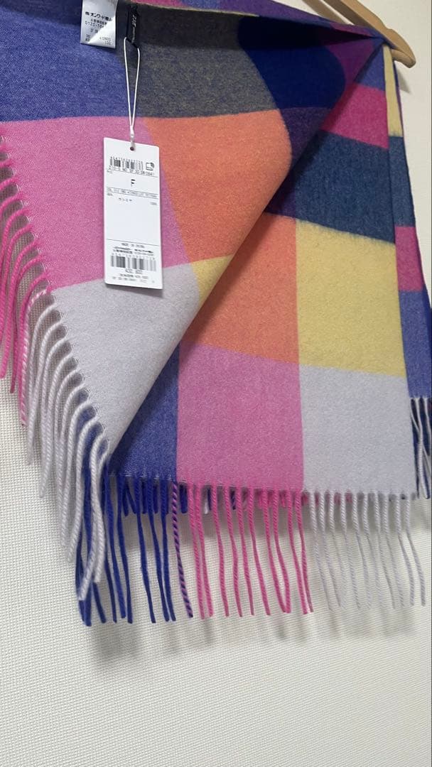 23区大判カシミヤ チェック ストール