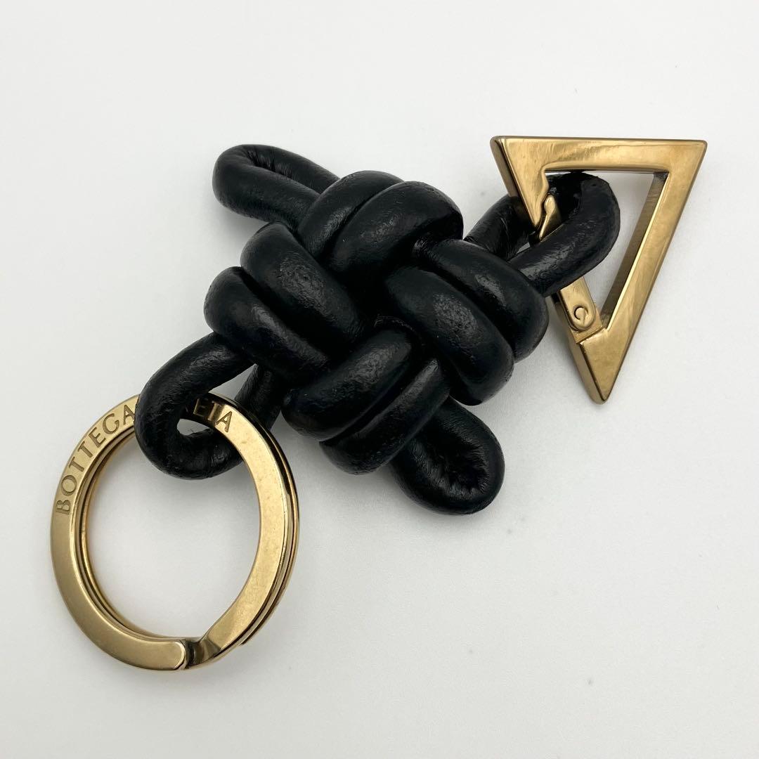 ボッテガ キーリング キーホルダー トライアングル リング ゴールド金具 黒