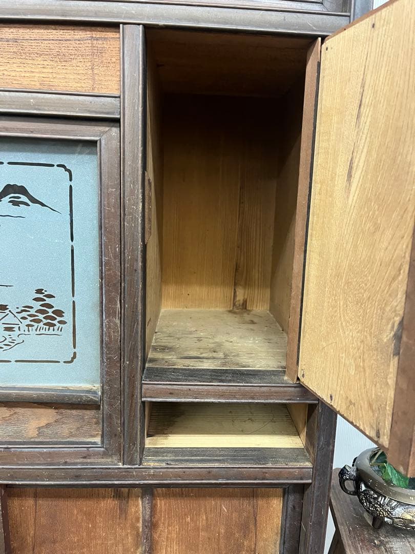 昭和　レトロ　食器棚　古家具　古道具　古民家　ヴィンテージ 木製　インテリア