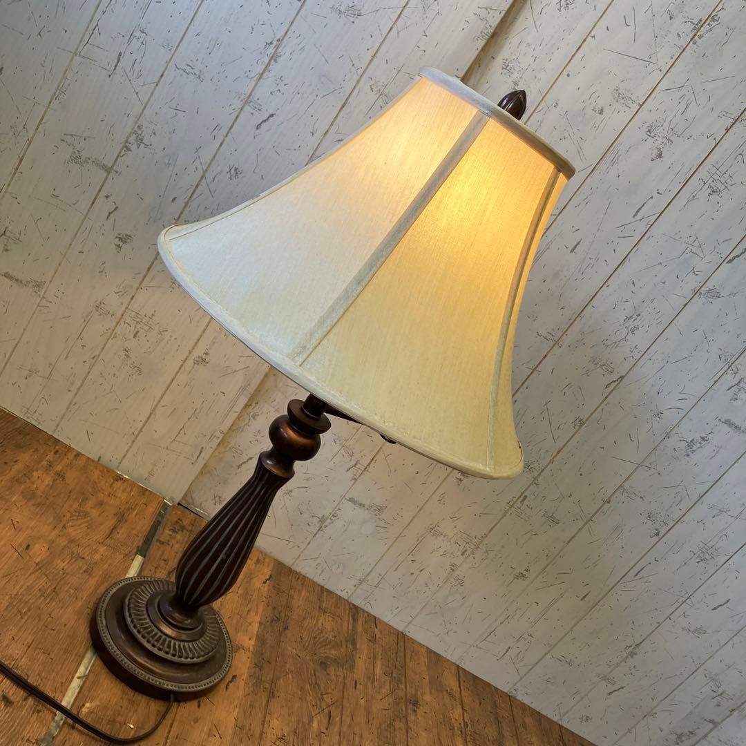 アンティーク 木製 拡張式 シェードランプ フロアライト 照明器具 間接照明