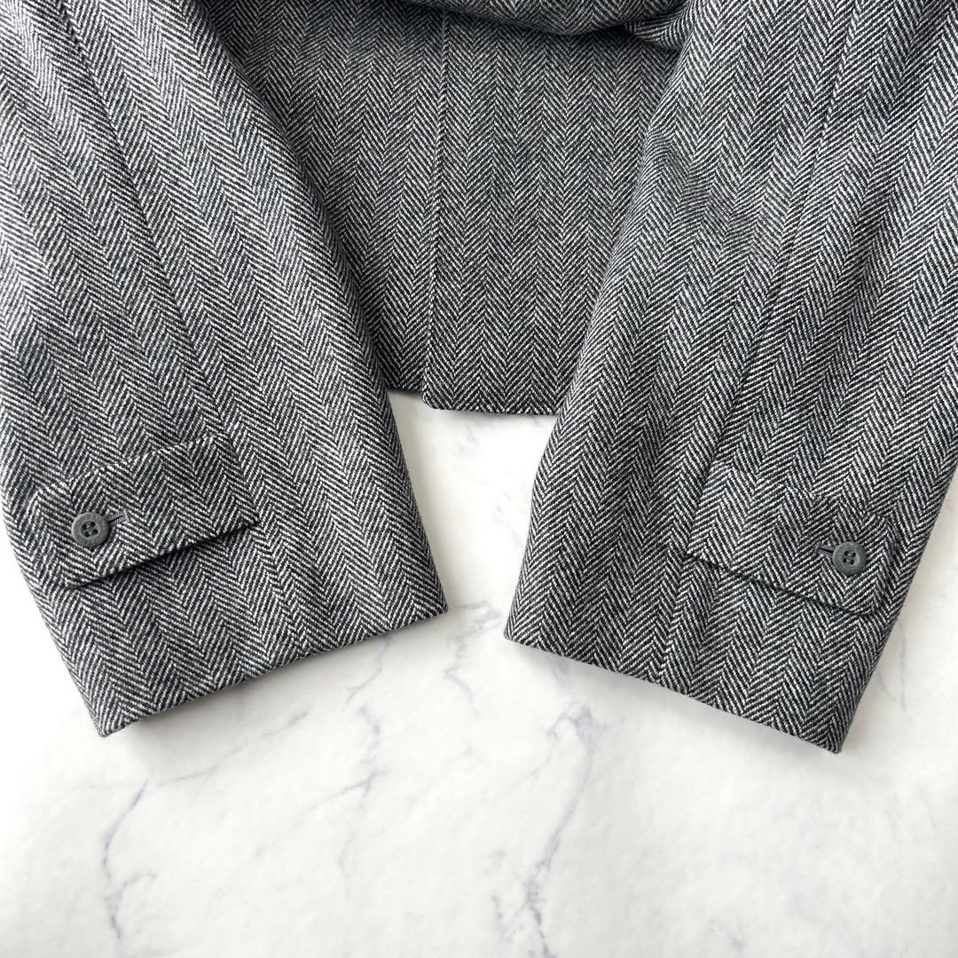 美品✨　 カシミヤ混✨　ジバンシー　ステンカラーコート　ヘリンボーン　ロゴボタン