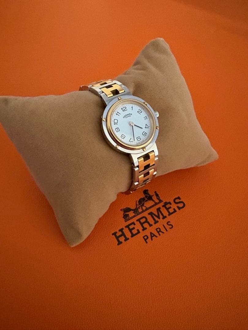 エルメス時計/極美品クリッパー/電池交換済み/新品仕上げ正常稼働品/レディース