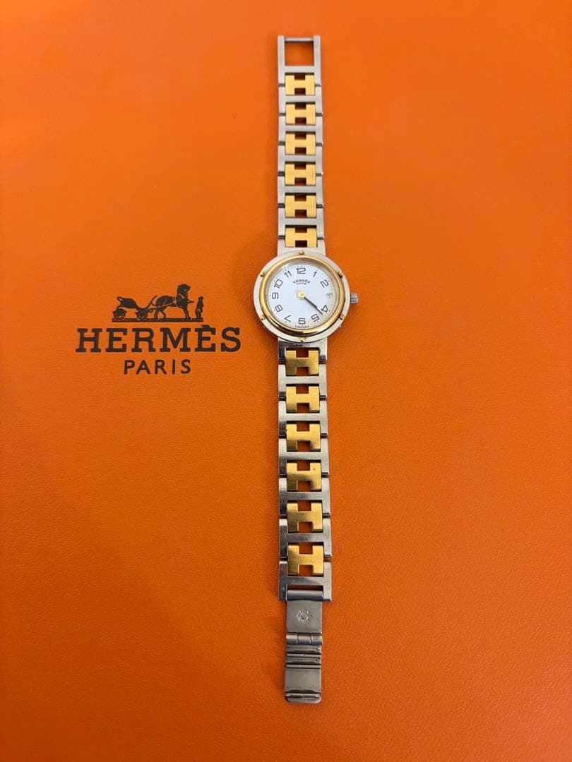 エルメス時計/極美品クリッパー/電池交換済み/新品仕上げ正常稼働品/レディース