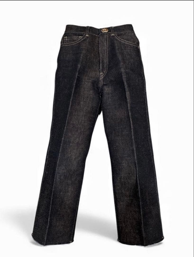 DENIM BONDING WIDE STRAIGHT PANTS フミカウチダ