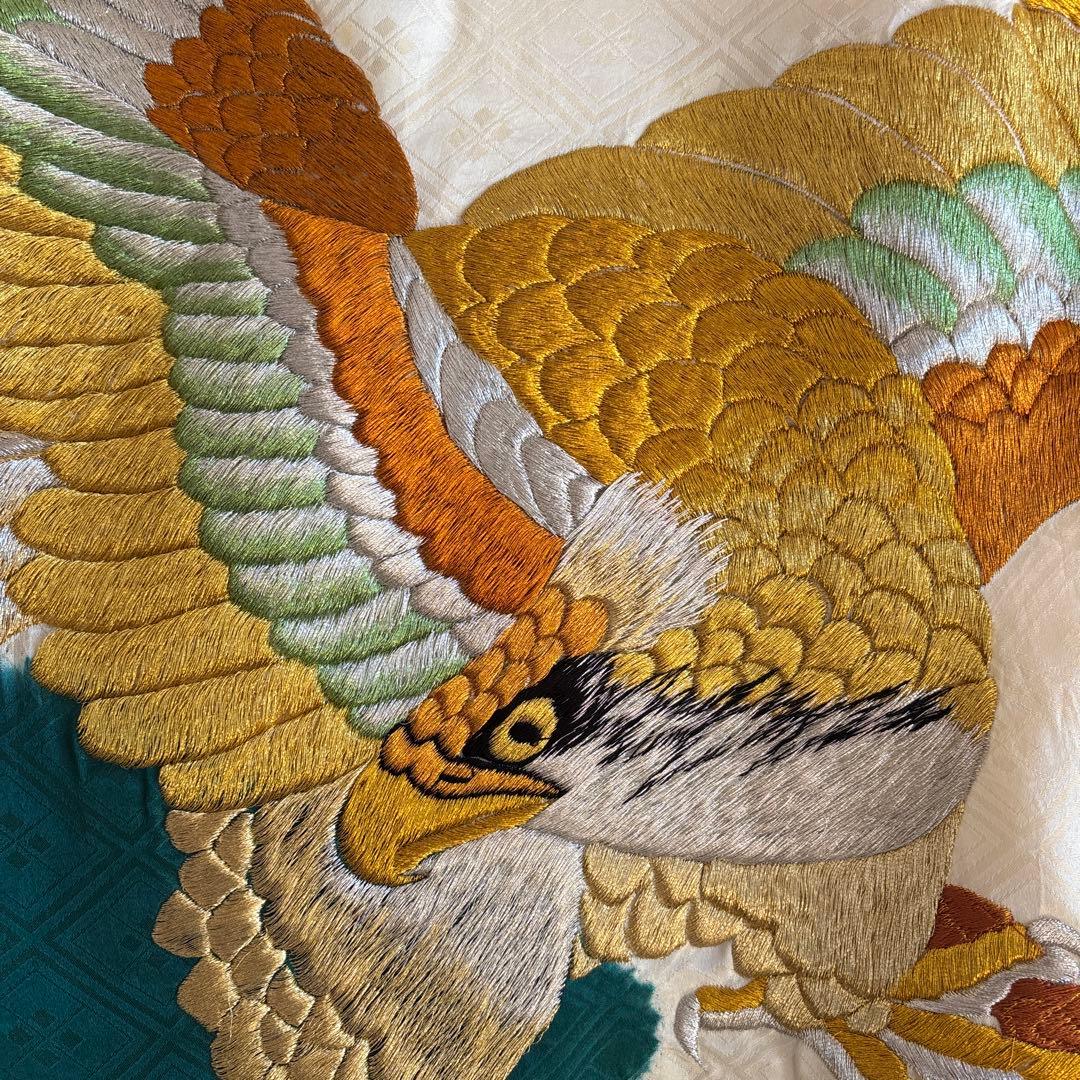 No.10 正絹　総刺繍 男の子お祝い着　長襦袢 七五三　のしめ