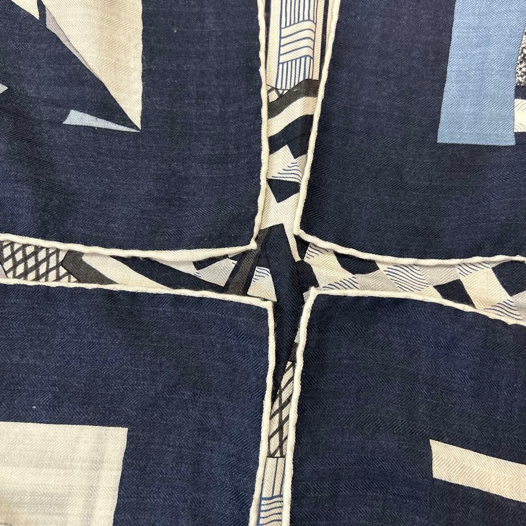 HERMESエルメス　カレ140　ジェアン　空想の鞍　カシシル　ストール　マリン