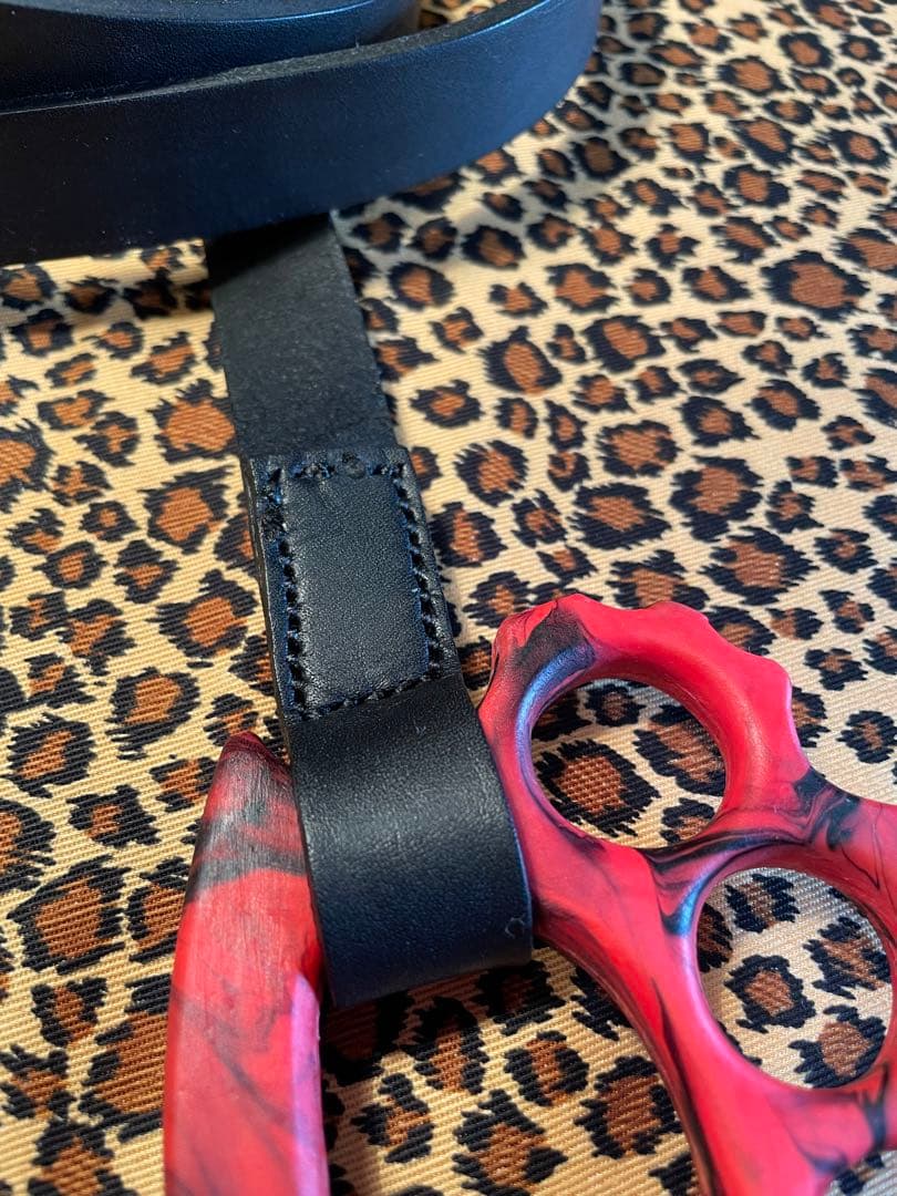 赤黒　ナックル　ドッグ　リード　本革