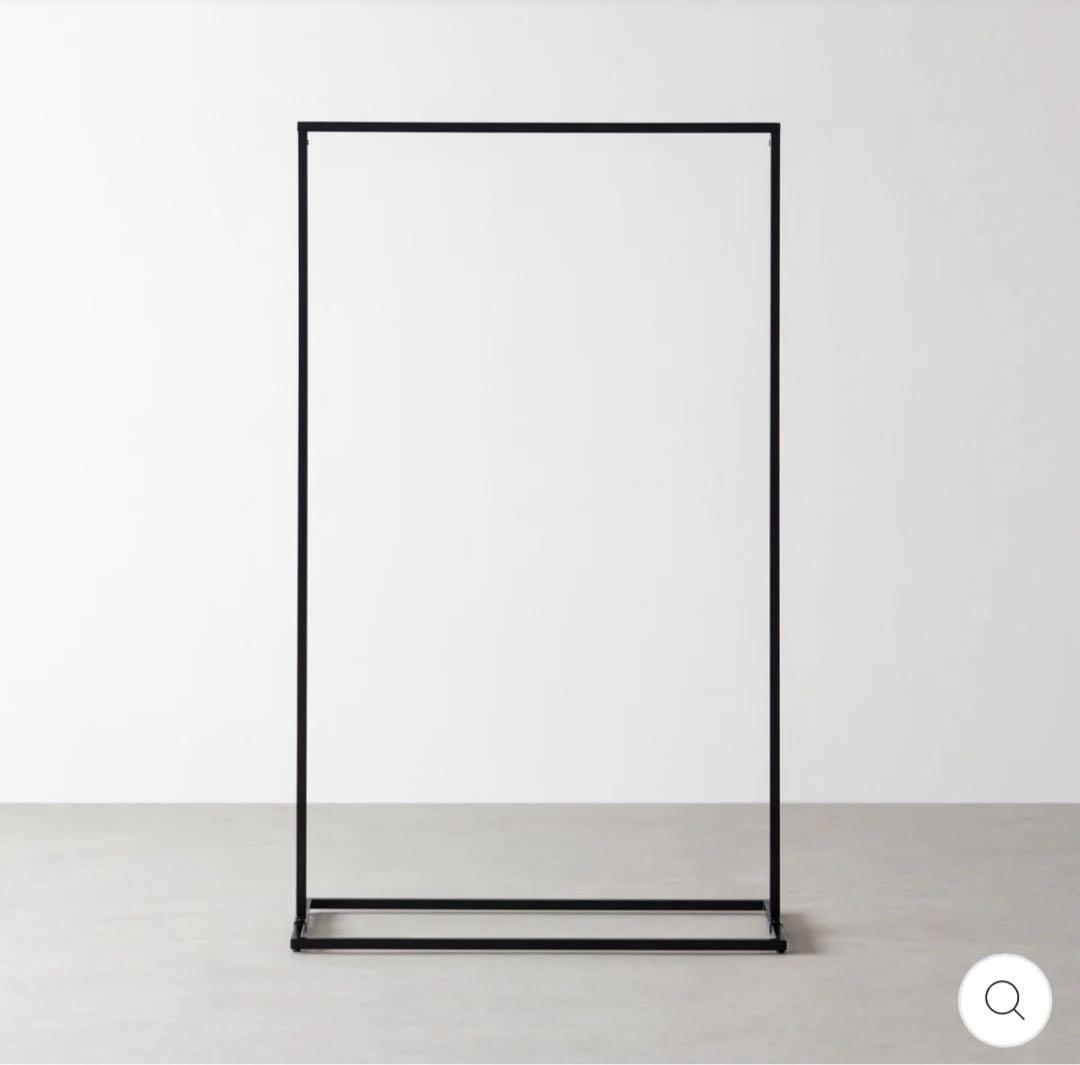 kanademono シンプル アイアン ハンガーラック ブラック W90