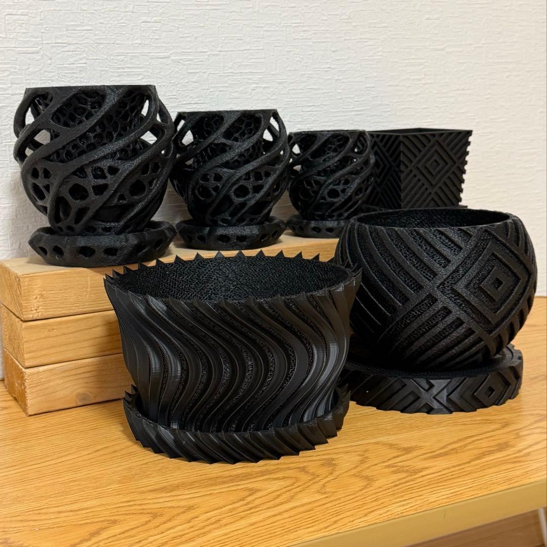 3Dプリンター鉢 メッシュ 2号 2.5号 3号 4号 セット 植木鉢