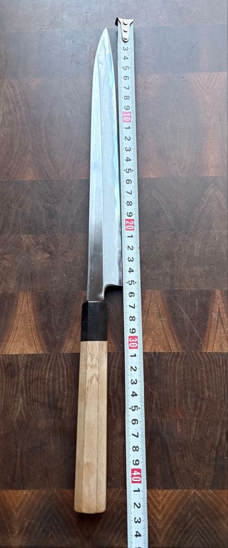 堺打刃物　柳刃　霞　270mm 9寸　包丁　白鋼　和包丁　八角朴柄