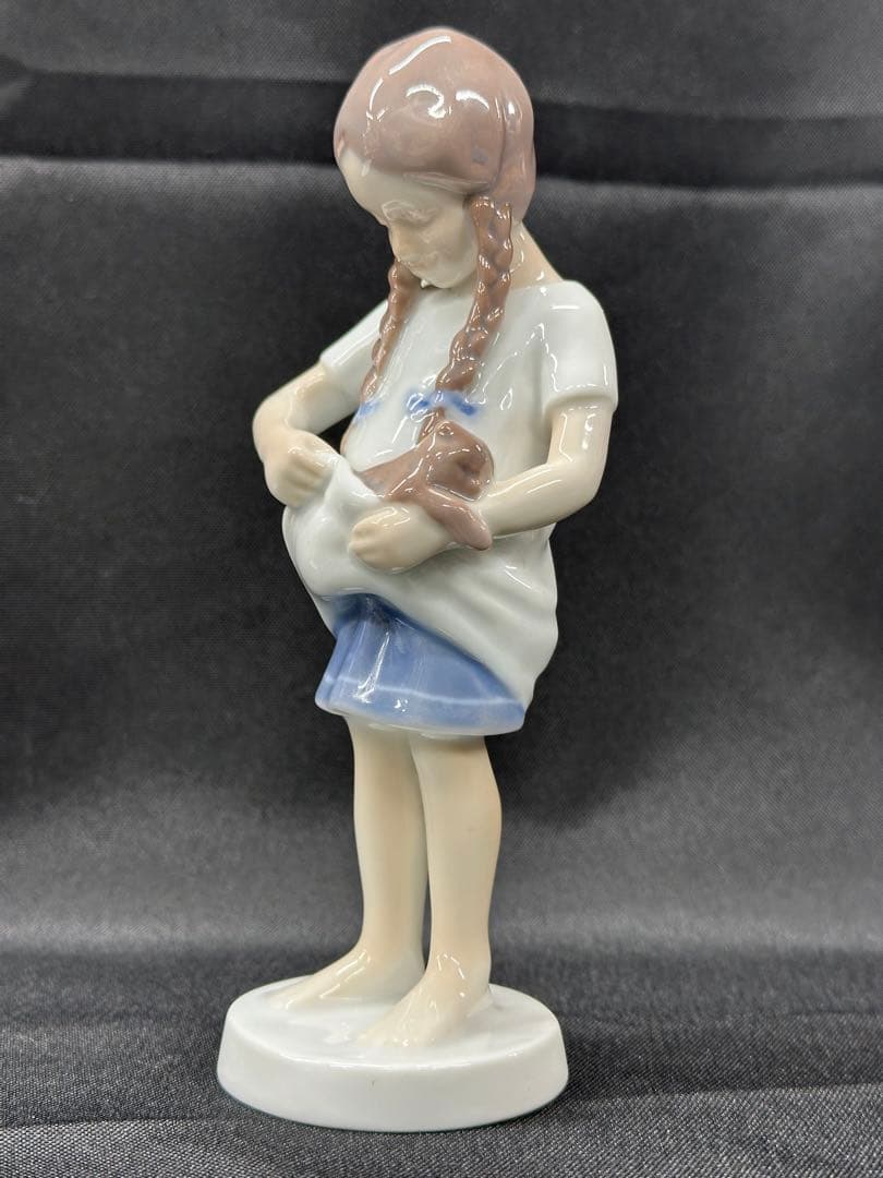 【保管品】B&G BING&GRONDAHL フィギュリン　少女　猫　1779