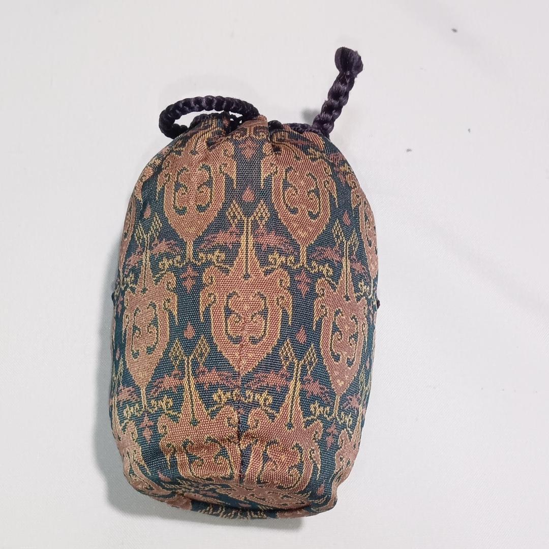 茶道具　京都洛東　桶谷定一作　肩衝茶入　帯鈎文錦仕覆付き　美品！！