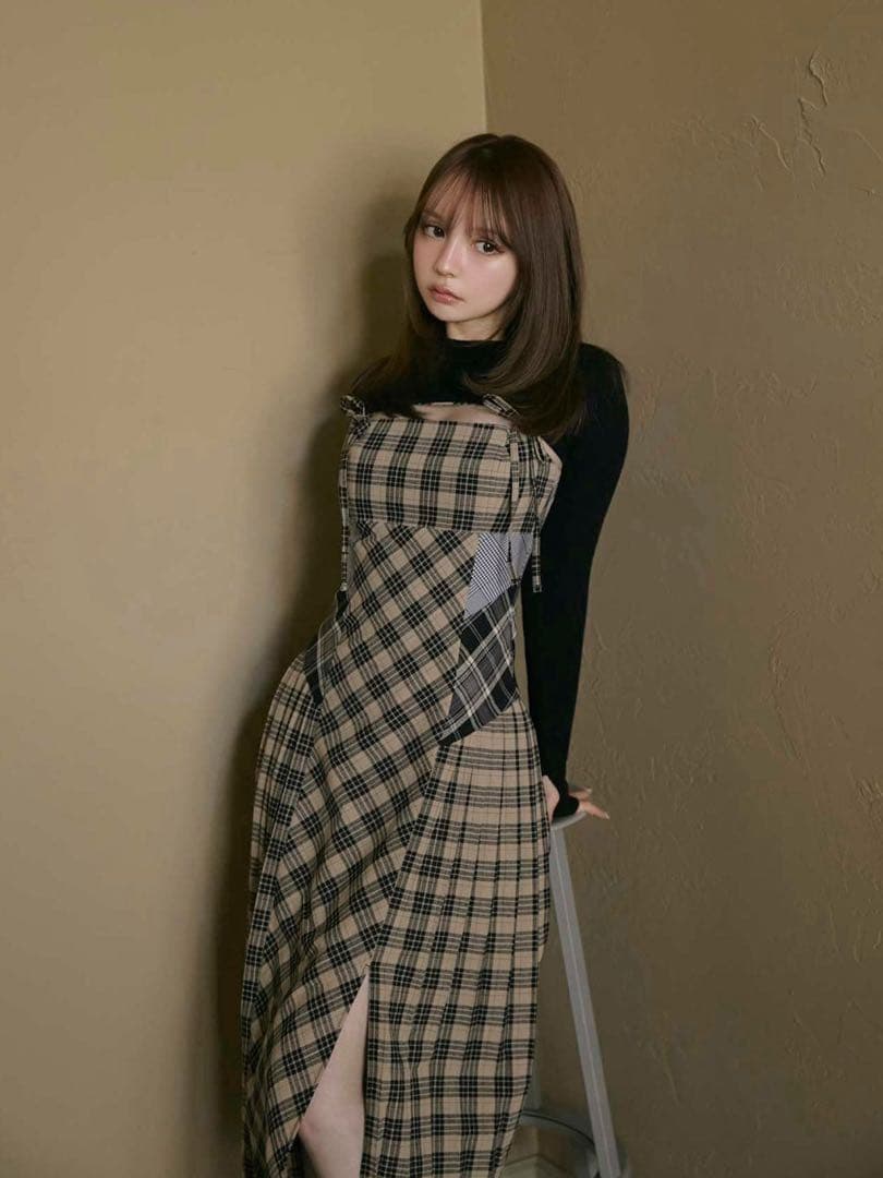 【値下げ中】アンドマリー Nadia check long dress