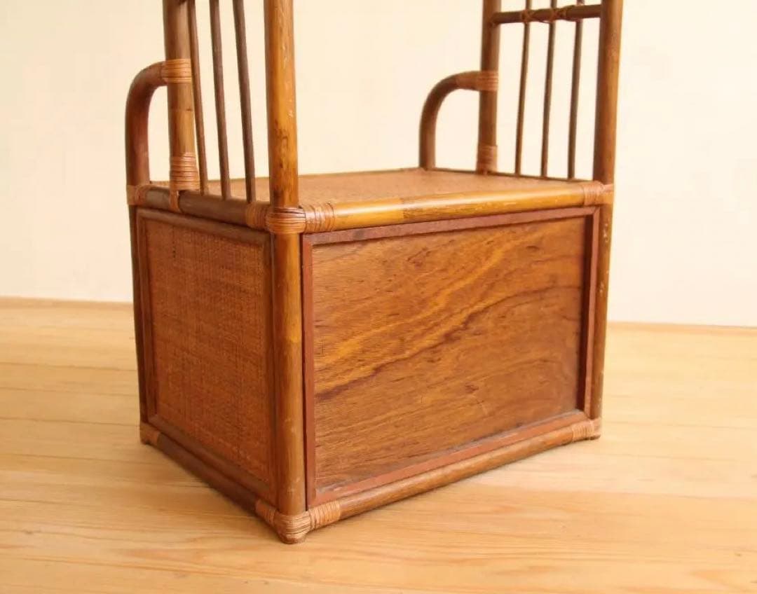 ラタン　籐　収納棚　ラック　アーチ型　ラタン家具　ビンテージ　レトロ