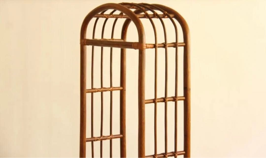 ラタン　籐　収納棚　ラック　アーチ型　ラタン家具　ビンテージ　レトロ