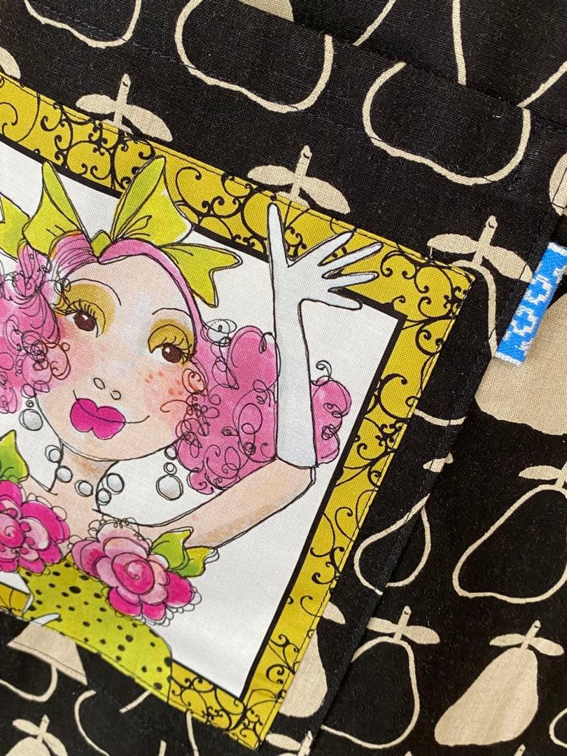 【 可愛いエプロン 】handmade●M〜Ｌ●R5.15梨ブラック