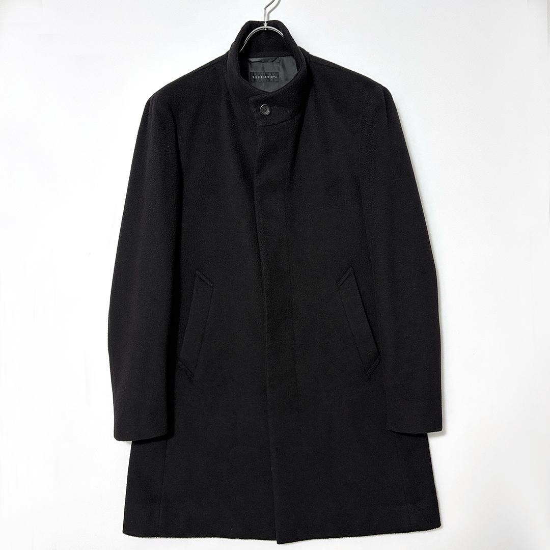 ヒルトン COLOMBO カシミヤコート M 黒 /HILTON スタンドカラー