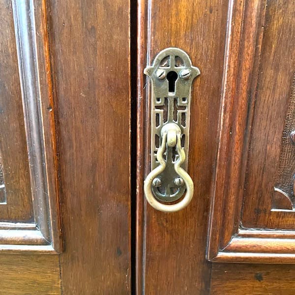 関西限定　送料別　アンティーク　ミラー付きサイドボード　飾り棚　キュリオケース