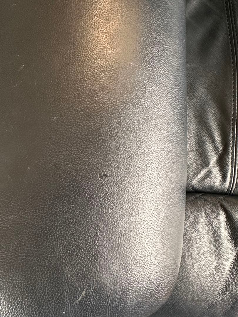 ニトリ電動リクライニングソファ 3人掛け本革 黒 送料込2/14まで指定日発送