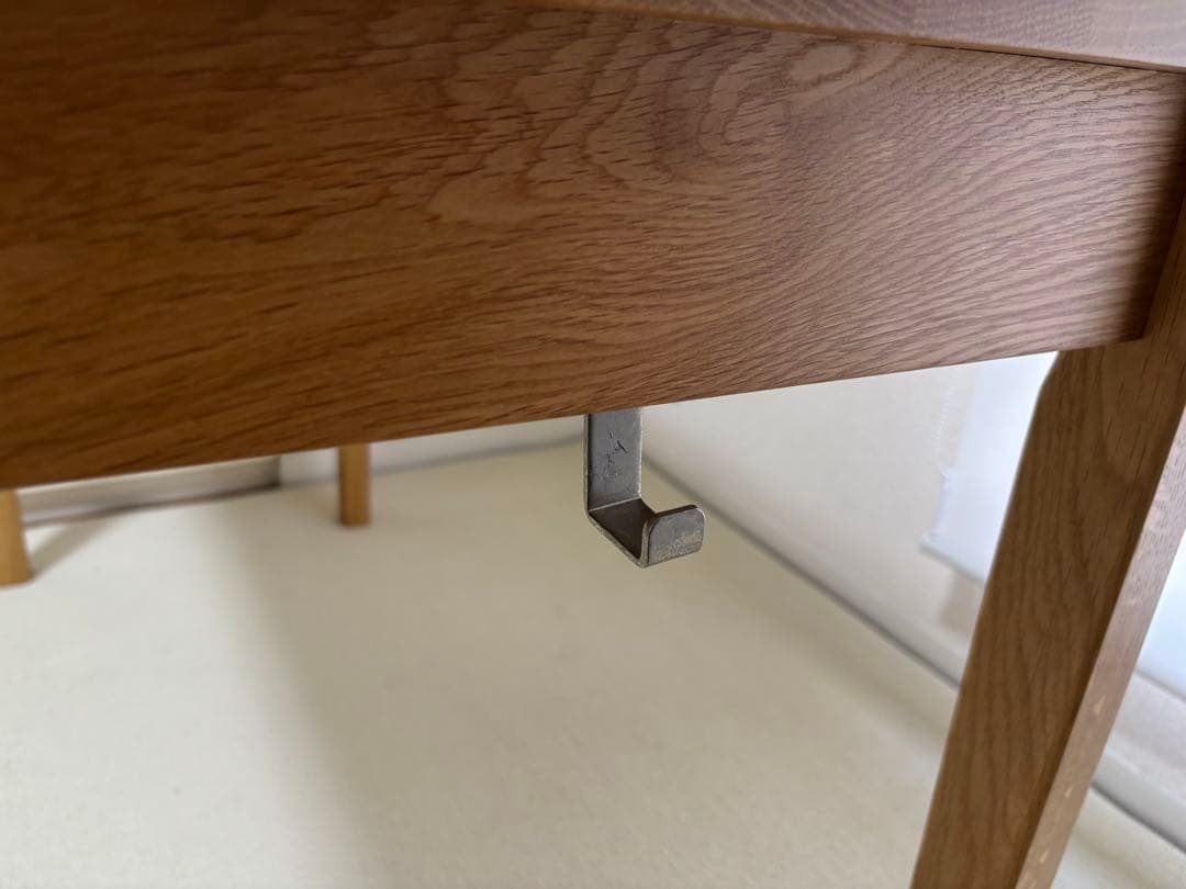 無印良品 木製デスク オーク材 引き出し・フック付き