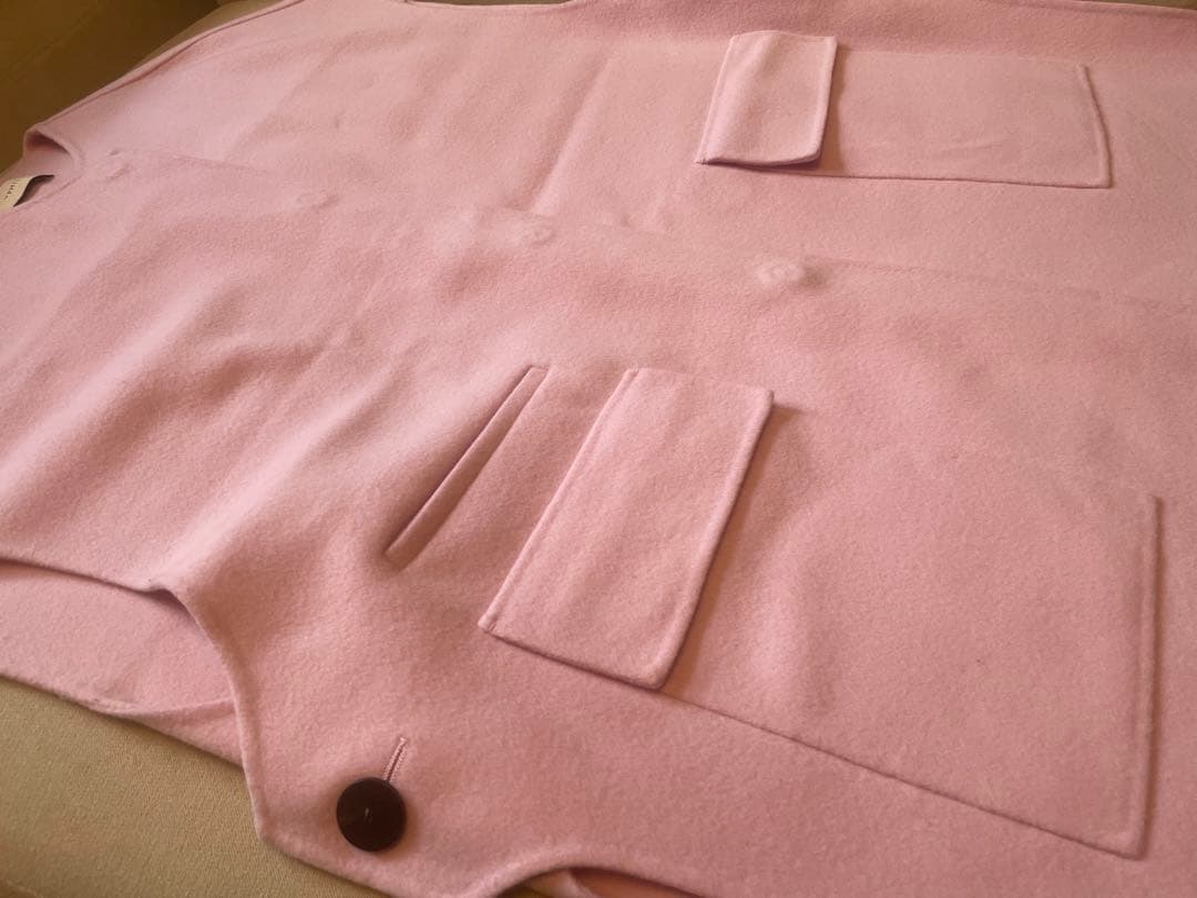 【LE Phile ルフィル】ウールリバージレ ピンク ベスト コート