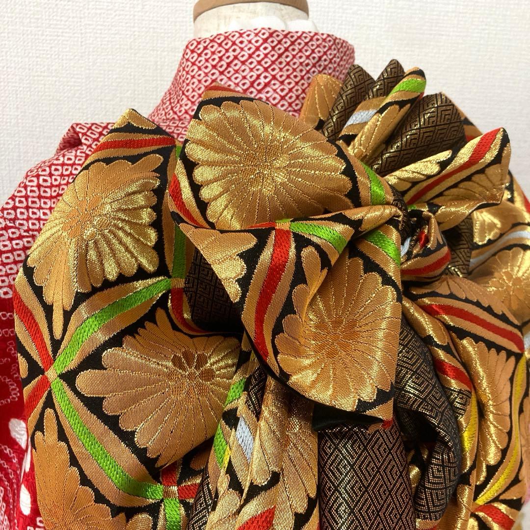 七五三　正絹　絞り　着物セット　7歳