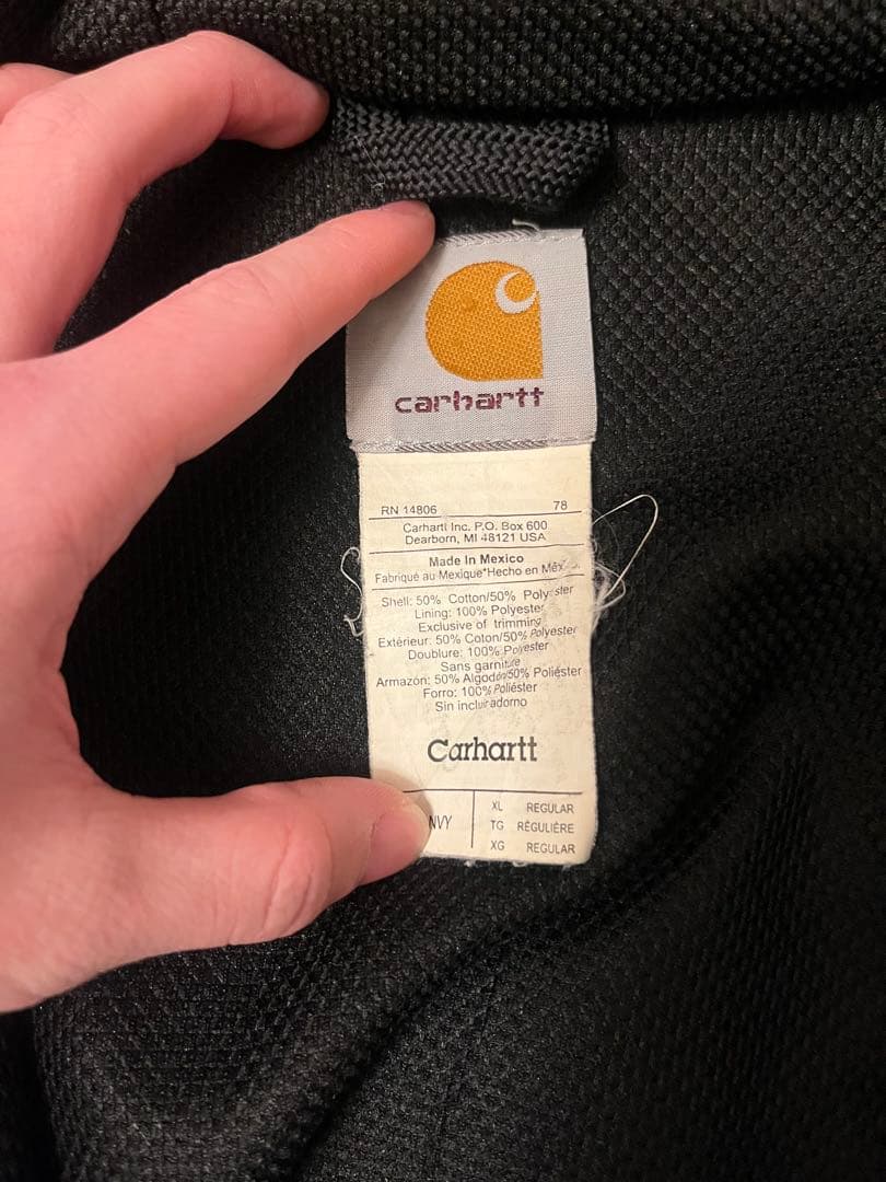 【希少XL】カーハート サーマルライナー ジップパーカー ネイビー