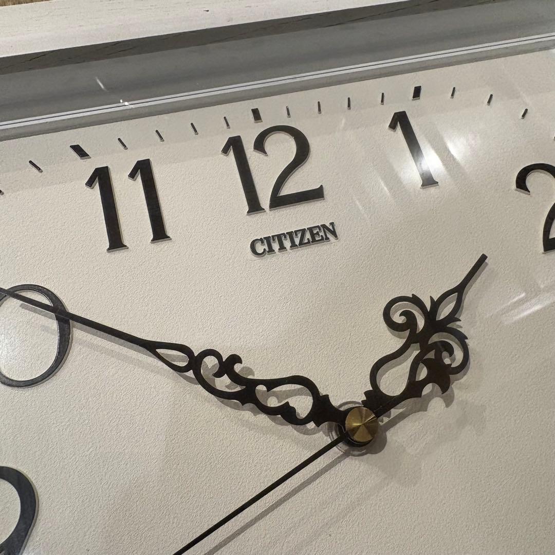CITIZEN 昭和レトロ　壁掛け時計　ウォールクロック　ホワイトリペイント