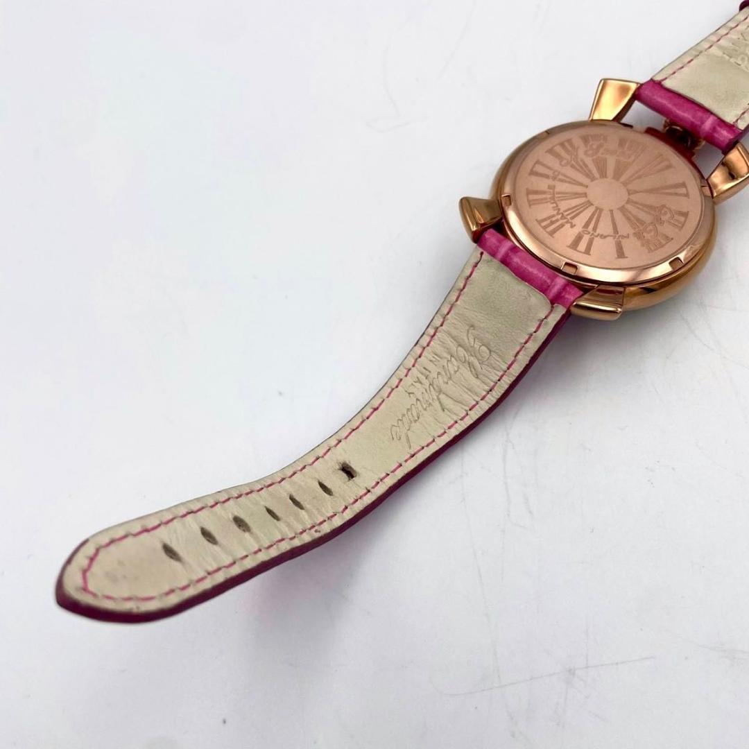 501 新品電池 ガガミラノ マヌアーレ40 腕時計 クォーツ 純正ベルト 稼働