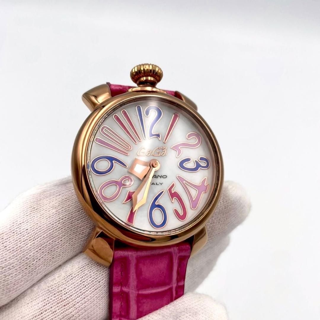 501 新品電池 ガガミラノ マヌアーレ40 腕時計 クォーツ 純正ベルト 稼働