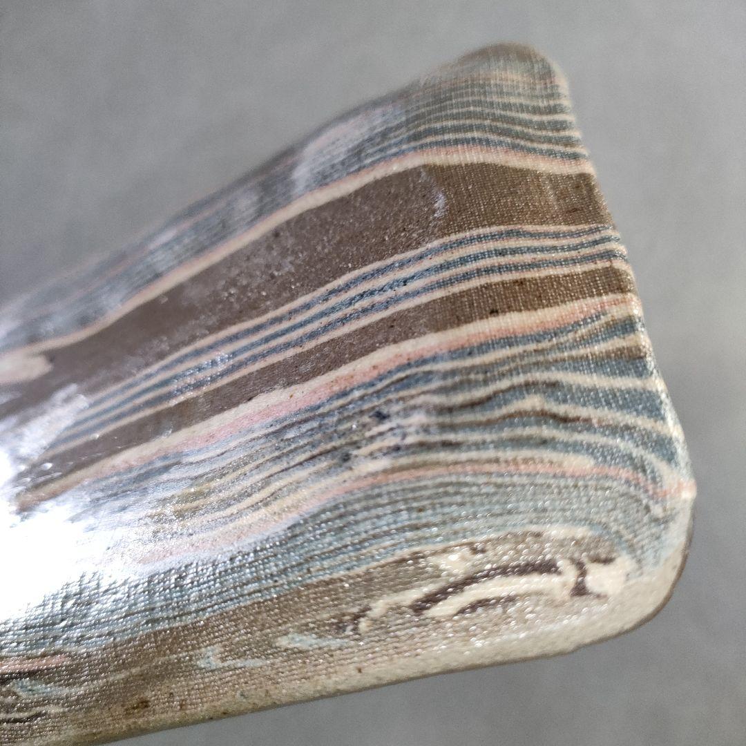 A1277-8/和弘 造/絞胎長皿5客/銘々皿/飾皿/盛皿/菓子皿/懐石道具/