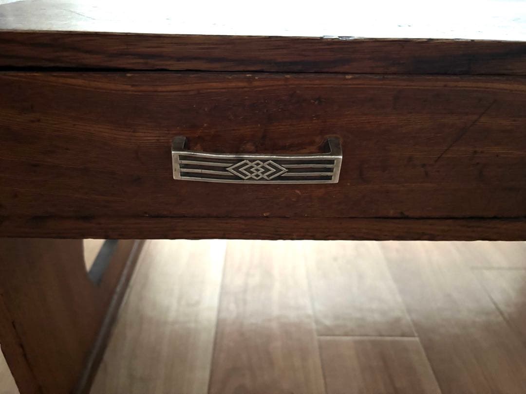 木製文机　2引き出し付き　アンティーク