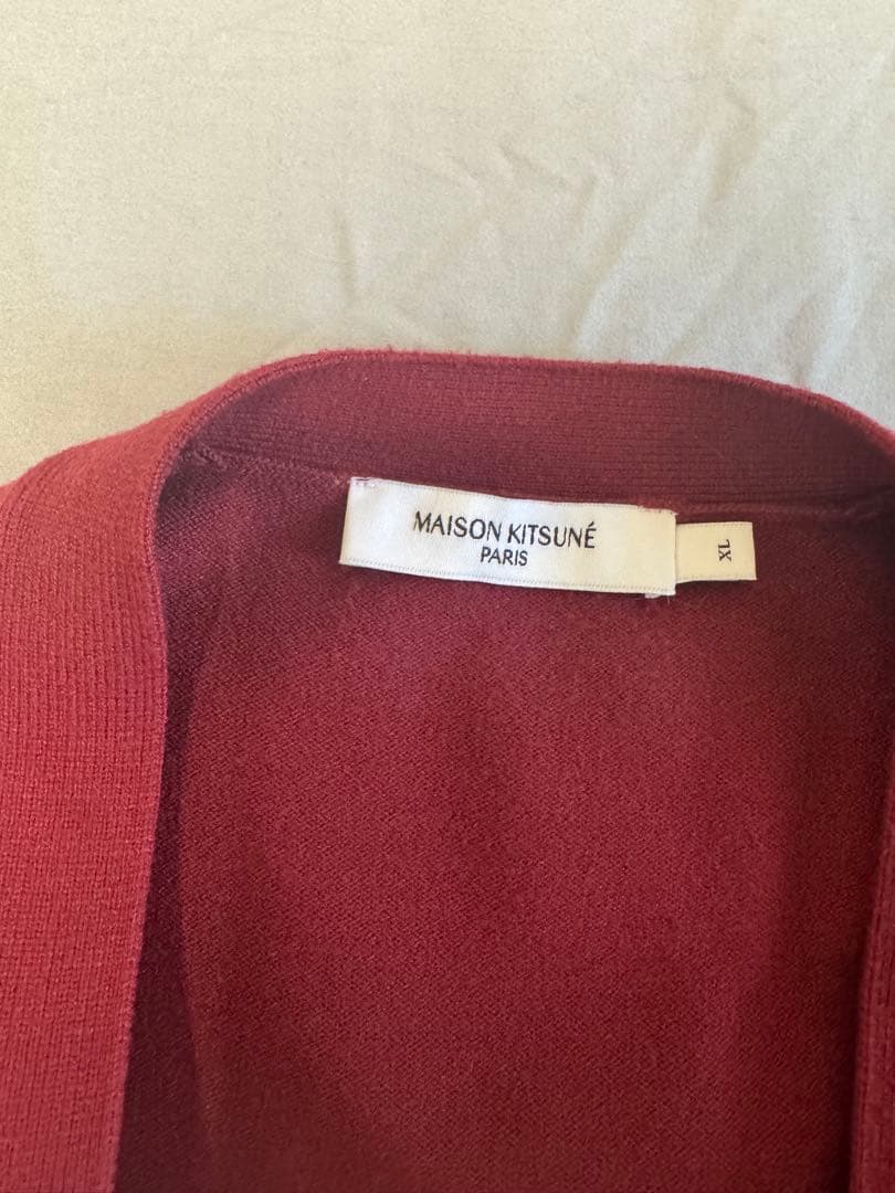 【年末特価】MAISON KITSUNE メゾンキツネ カーディガン 赤XL