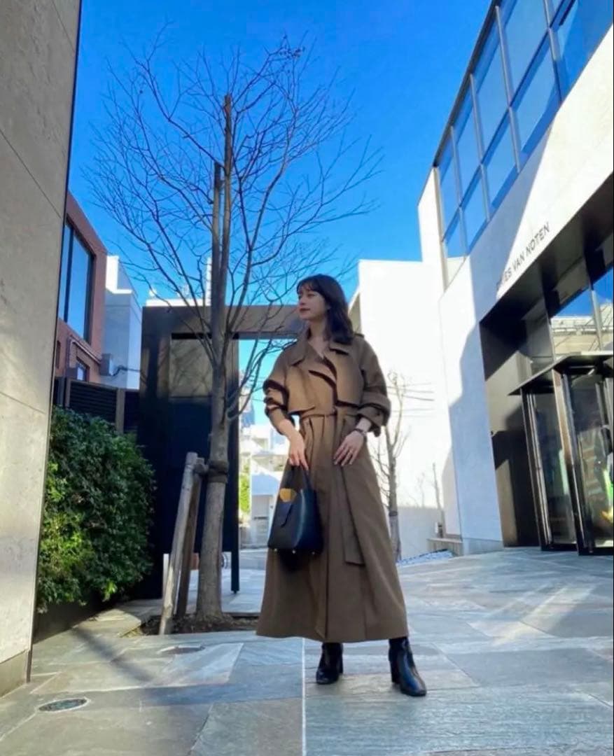 【極美品】L'Or Stand collar Long Coat トレンチコート