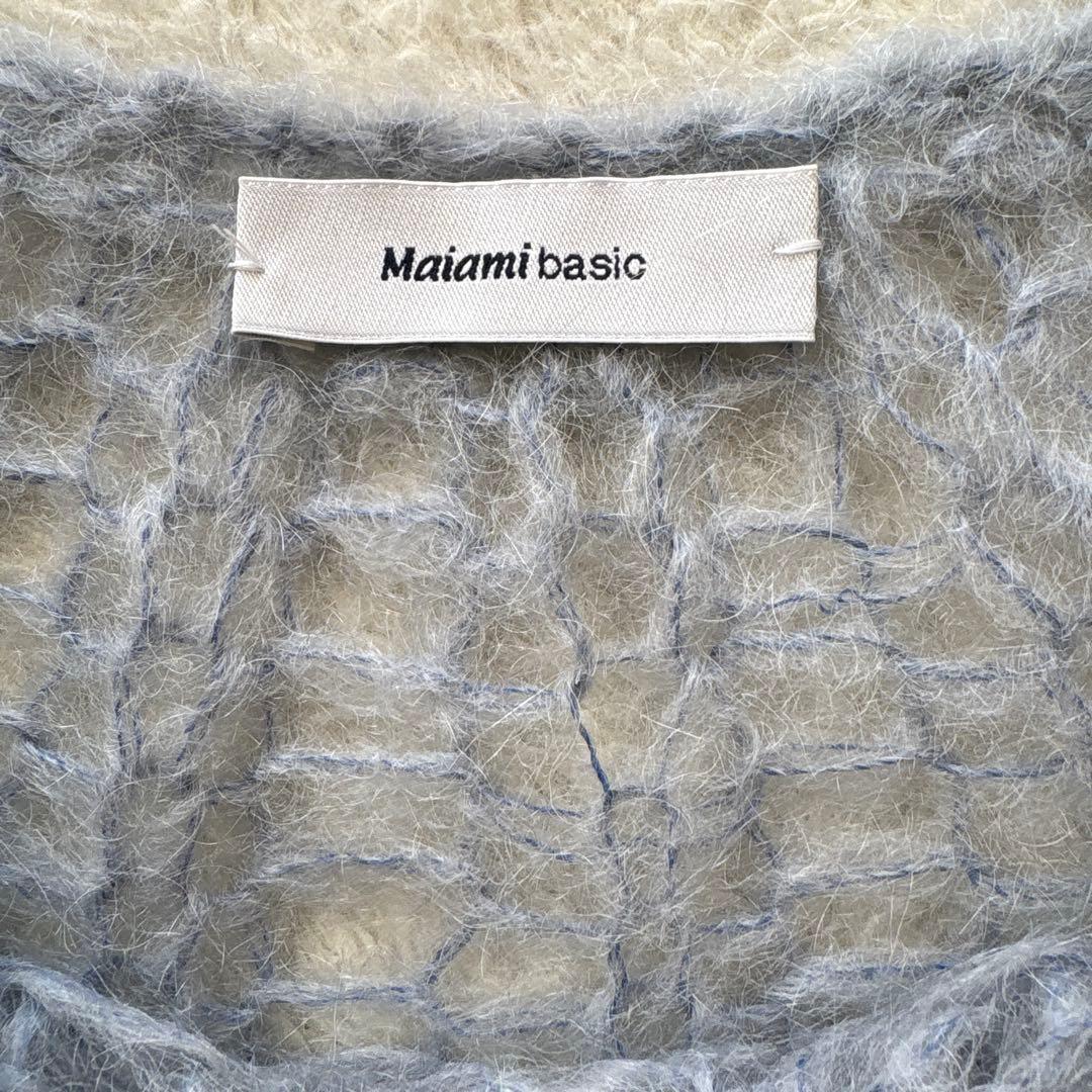 Maiami マイアミ　透かし編みモヘヤニット　アイスブルー