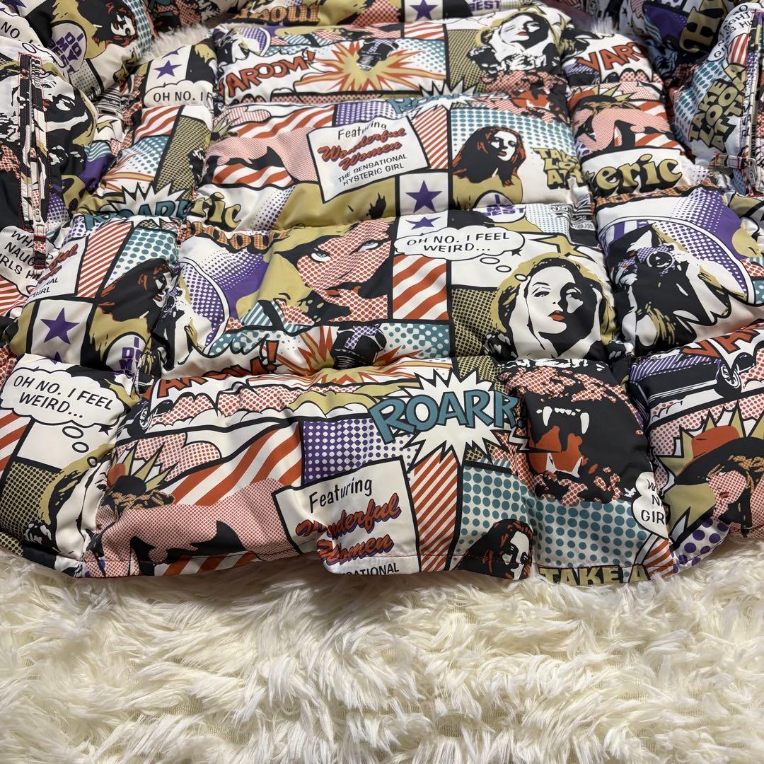 ヒステリックグラマー　アメコミ柄　リバーシブルダウンベスト