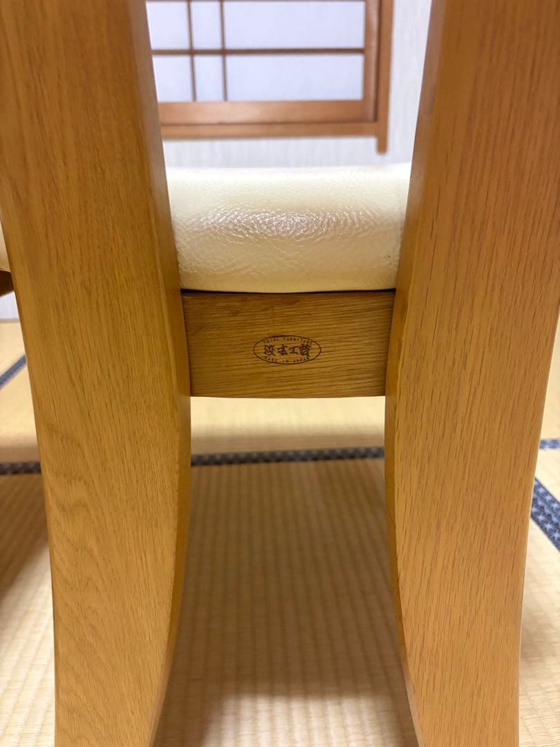 【美品】浜本工芸 / HAMAMOTO ダイニングチェア 椅子 合皮2脚セット