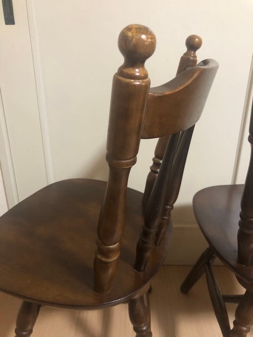 ウィンザーチェア ダイニングチェア 回転椅子 2脚セット【アンティーク レトロ】