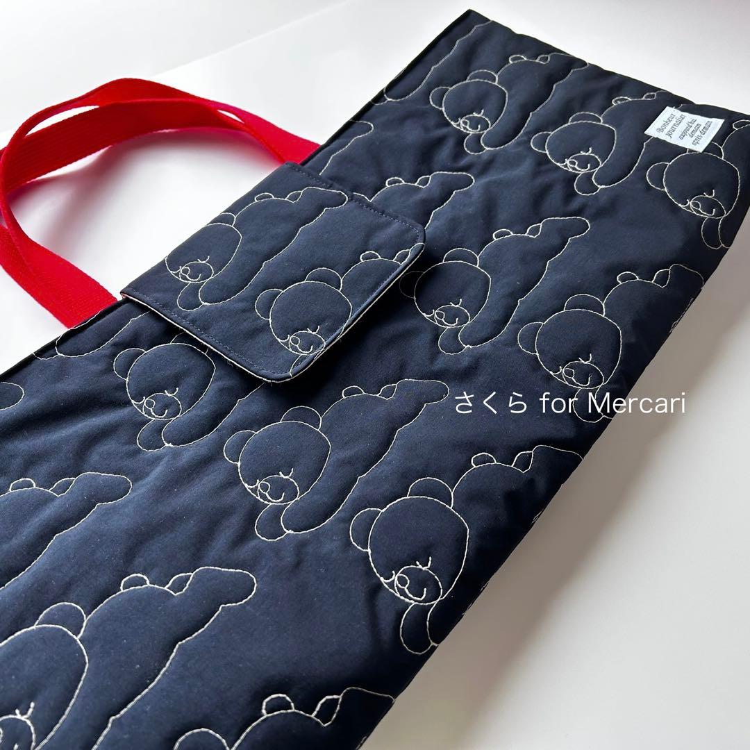 ピアニカケース くまさん刺繍キルトキルティングヌビ ハンドメイド男の子女の子