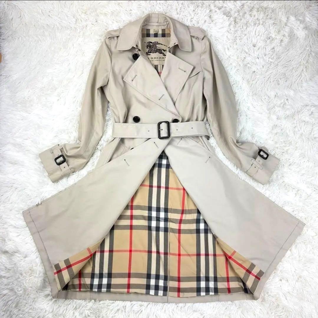 【美品】バーバリー　トレンチコート　メガチェック　現行　36サイズ　S