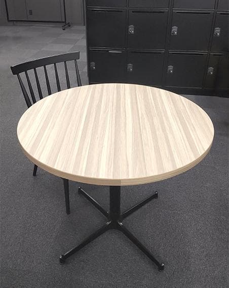 【りな】円形 木目ダイニングテーブル（直径90cm）