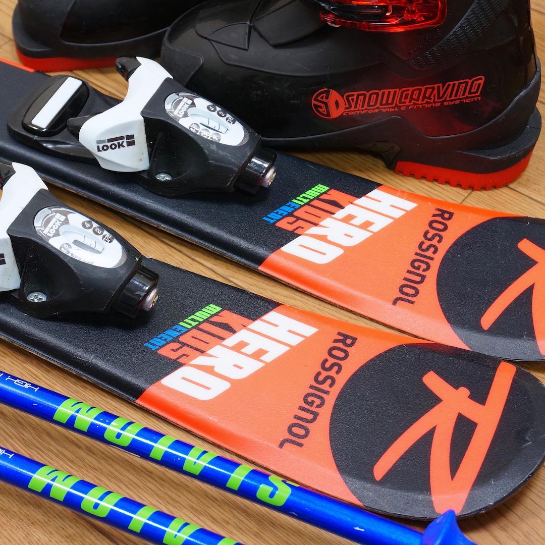 メンテ済 70cm 靴18cm ROSSIGNOL スキーセット