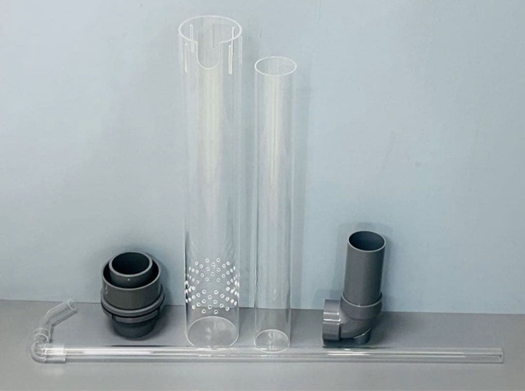 オーバーフロー加工H600用　透明三重管セット　（50Aバルソケタイプ）