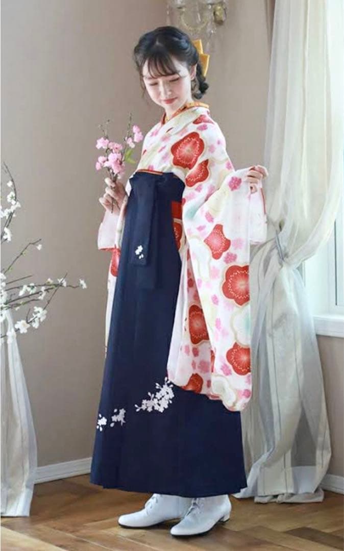 美品　キャサリンコテージ 卒業式　袴　肌襦袢　髪飾り　165 紺